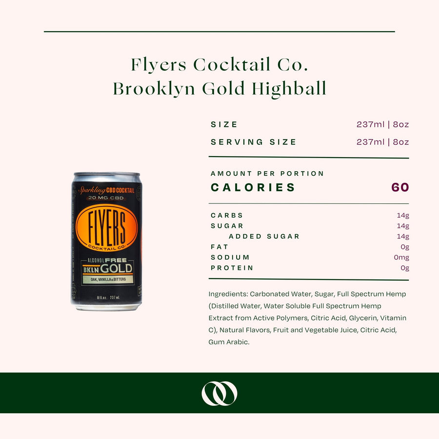 Flyers Cocktail Co. - Brooklyn Gold Highball (4-pack) - Boisson — Brooklyn's Non-Alcoholic Spirits, Beer, Wine, and Home Bar Shop in Cobble Hill