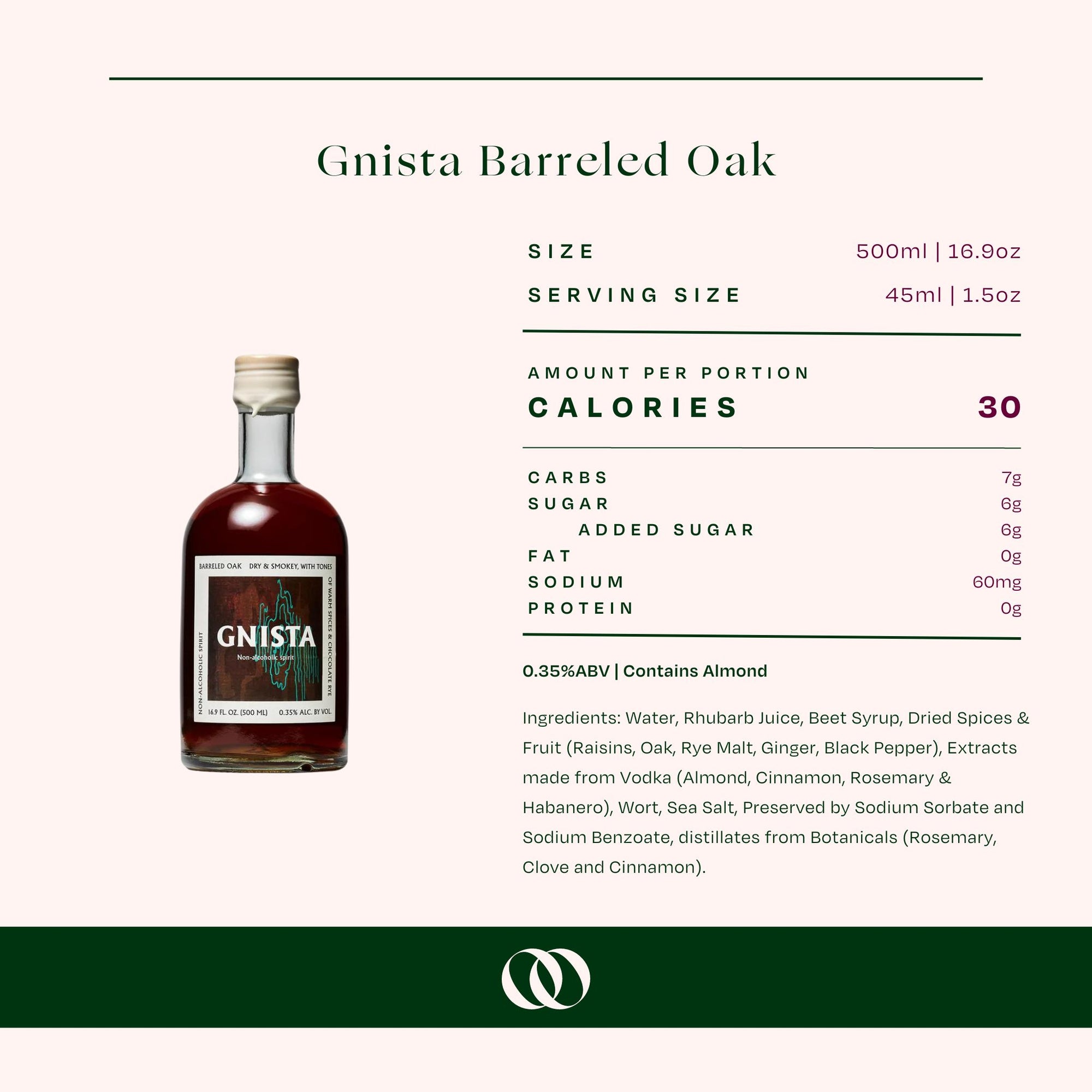 Gnista - Barreled Oak - Non-Alcoholic Spirit - Boisson — Brooklyn&#39;s Non-Alcoholic Spirits, Beer, Wine, and Home Bar Shop in Cobble Hill