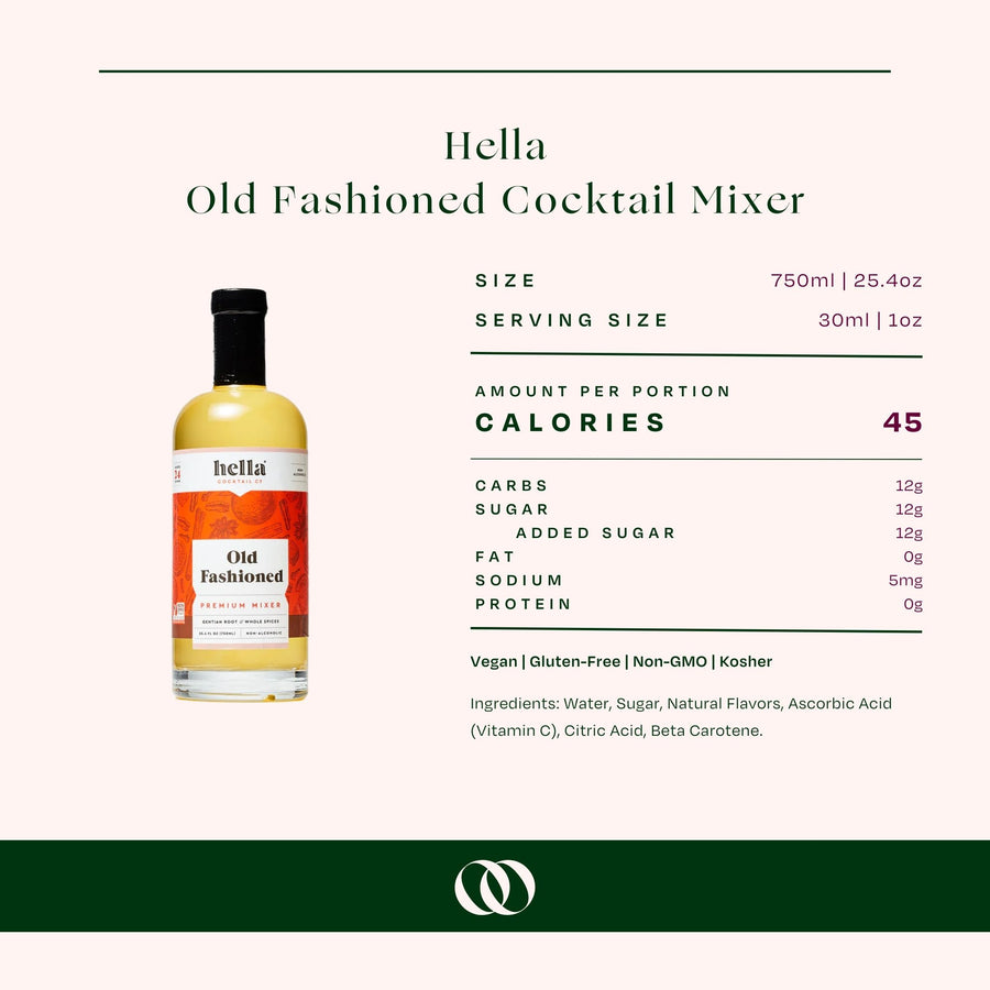 Hella - Old Fashioned Cocktail Mix 750ml - Boisson — Brooklyn's Non-Alcoholic Spirits, Beer, Wine, and Home Bar Shop in Cobble Hill