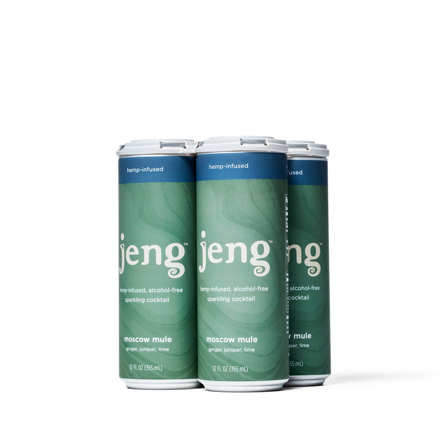 Jeng - Non-Alcoholic Hemp Infused Sparkling Cocktail - Moscow Mule (4 Pack) - Boisson — Brooklyn's Non-Alcoholic Spirits, Beer, Wine, and Home Bar Shop in Cobble Hill