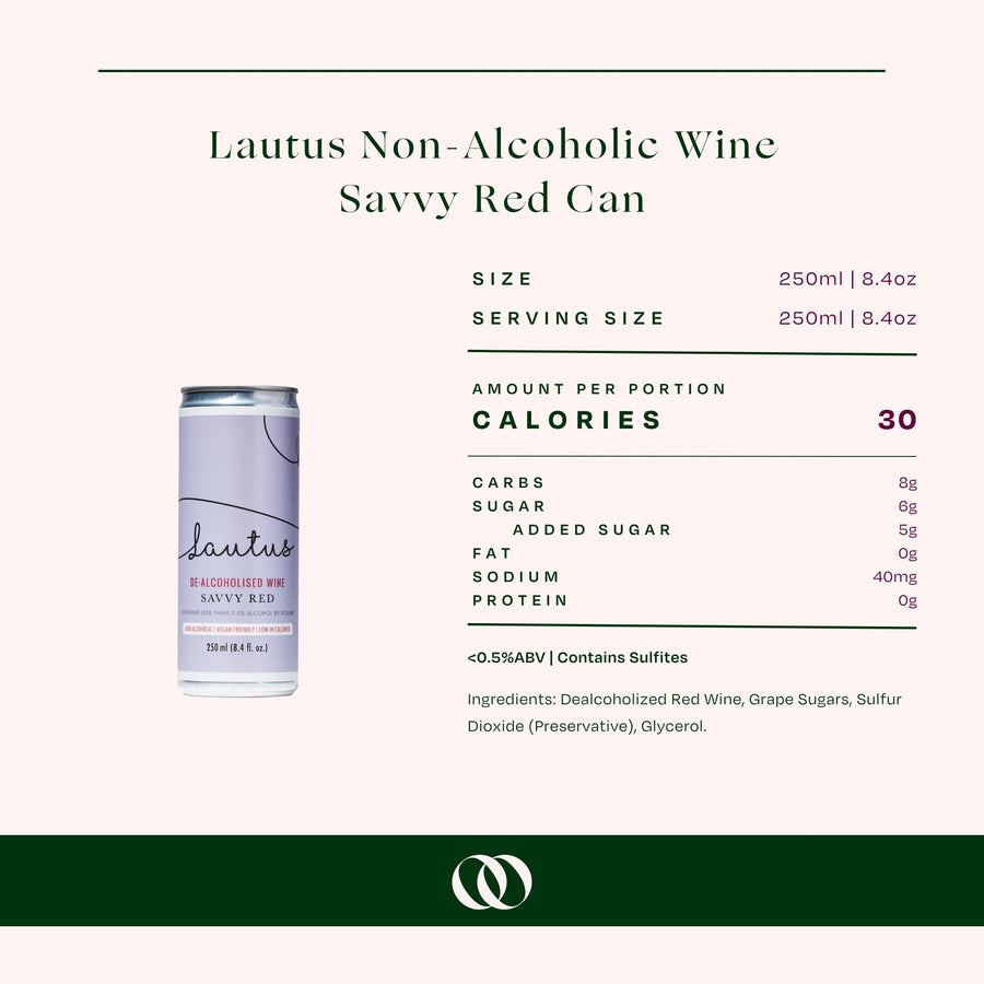 Lautus - Non-Alcoholic Wine - Savvy Red - 4-Pack - Boisson — Brooklyn's Non-Alcoholic Spirits, Beer, Wine, and Home Bar Shop in Cobble Hill