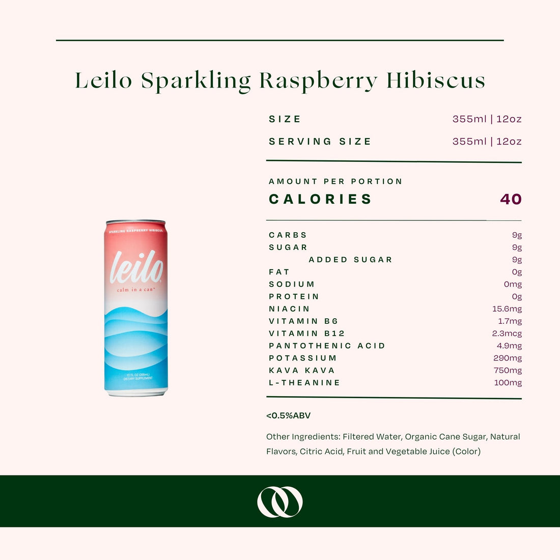 Leilo - Raspberry Hibiscus - 12 fl oz 4-Pack - Boisson — Brooklyn's Non-Alcoholic Spirits, Beer, Wine, and Home Bar Shop in Cobble Hill