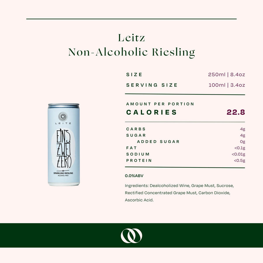 Leitz - Eins Zwei Zero Sparkling Non-Alcoholic Riesling Can 4-Pack - Boisson — Brooklyn's Non-Alcoholic Spirits, Beer, Wine, and Home Bar Shop in Cobble Hill