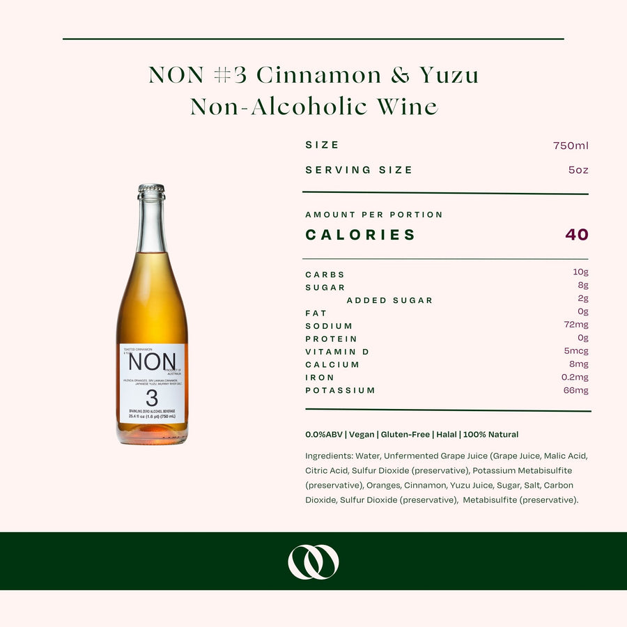 NON -  #3 Cinnamon & Yuzu - Non-Alcoholic Wine - Boisson — Brooklyn's Non-Alcoholic Spirits, Beer, Wine, and Home Bar Shop in Cobble Hill