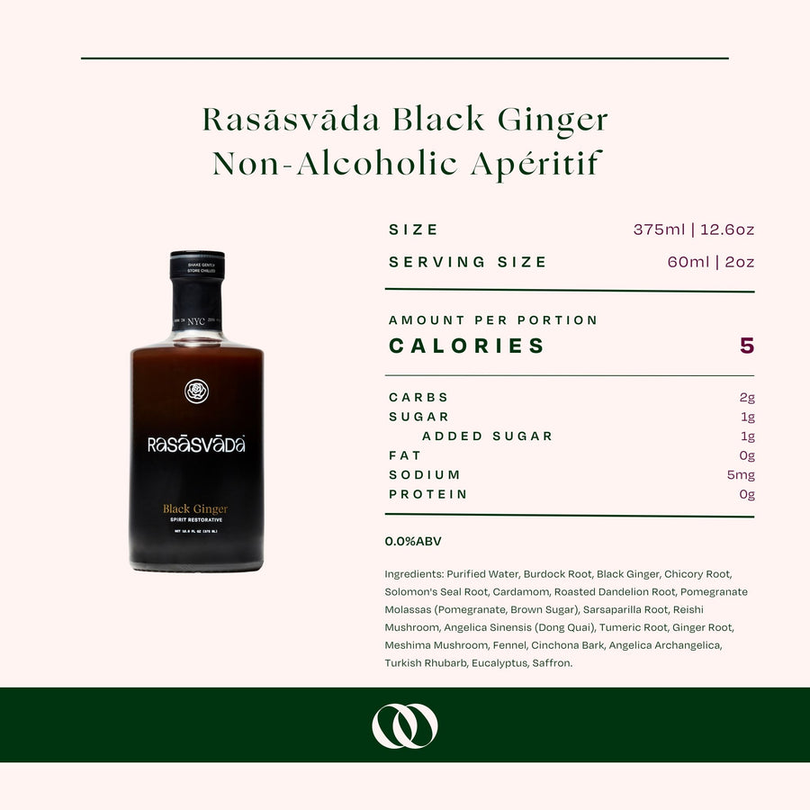 Rasāsvāda - Black Ginger - Non-Alcoholic Apéritif - Boisson — Brooklyn's Non-Alcoholic Spirits, Beer, Wine, and Home Bar Shop in Cobble Hill