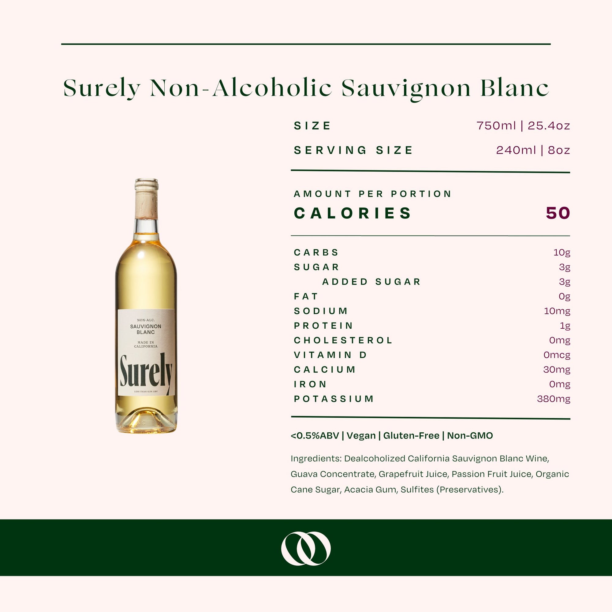 Surely - Non-Alcoholic Sauvignon Blanc - Boisson — Brooklyn&#39;s Non-Alcoholic Spirits, Beer, Wine, and Home Bar Shop in Cobble Hill