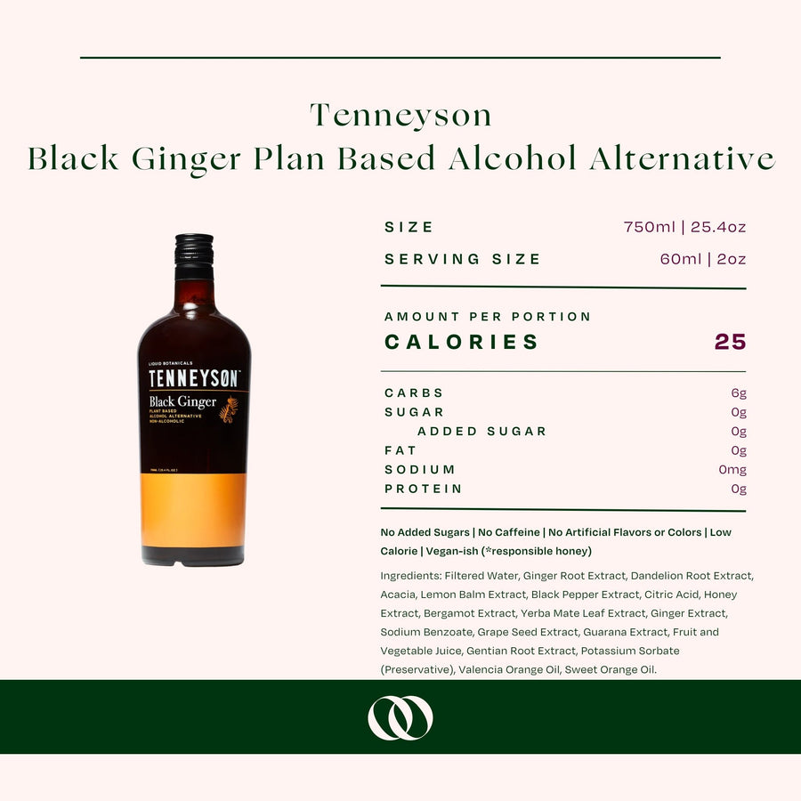 Tenneyson - Black Ginger - Plant Based Alcohol Alternative - 750ML - Boisson — Brooklyn's Non-Alcoholic Spirits, Beer, Wine, and Home Bar Shop in Cobble Hill
