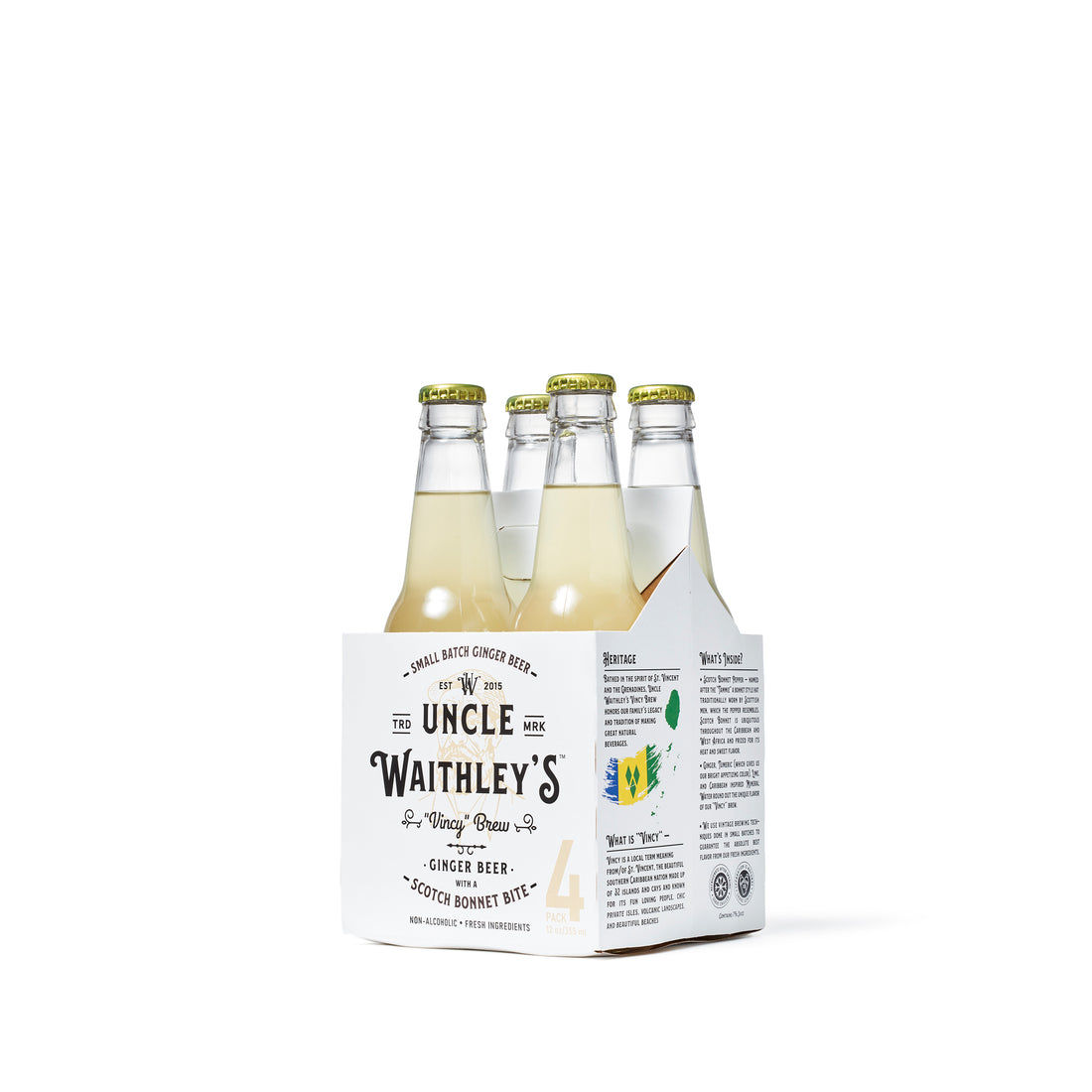 Uncle Waithley's - Ginger Beer with a Scotch Bonnet Bite - Non-Alcoholic - 4 Pack - Boisson — Brooklyn's Non-Alcoholic Spirits, Beer, Wine, and Home Bar Shop in Cobble Hill