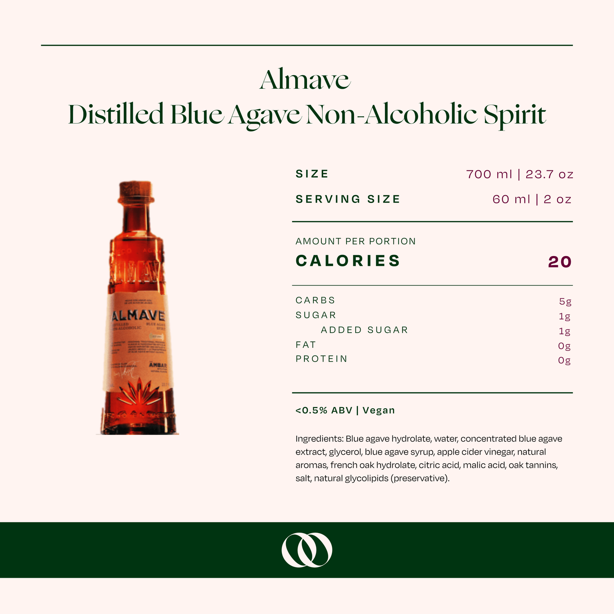Almave Distilled Ambar Non-Alcoholic Blue Agave Spirit - Boisson