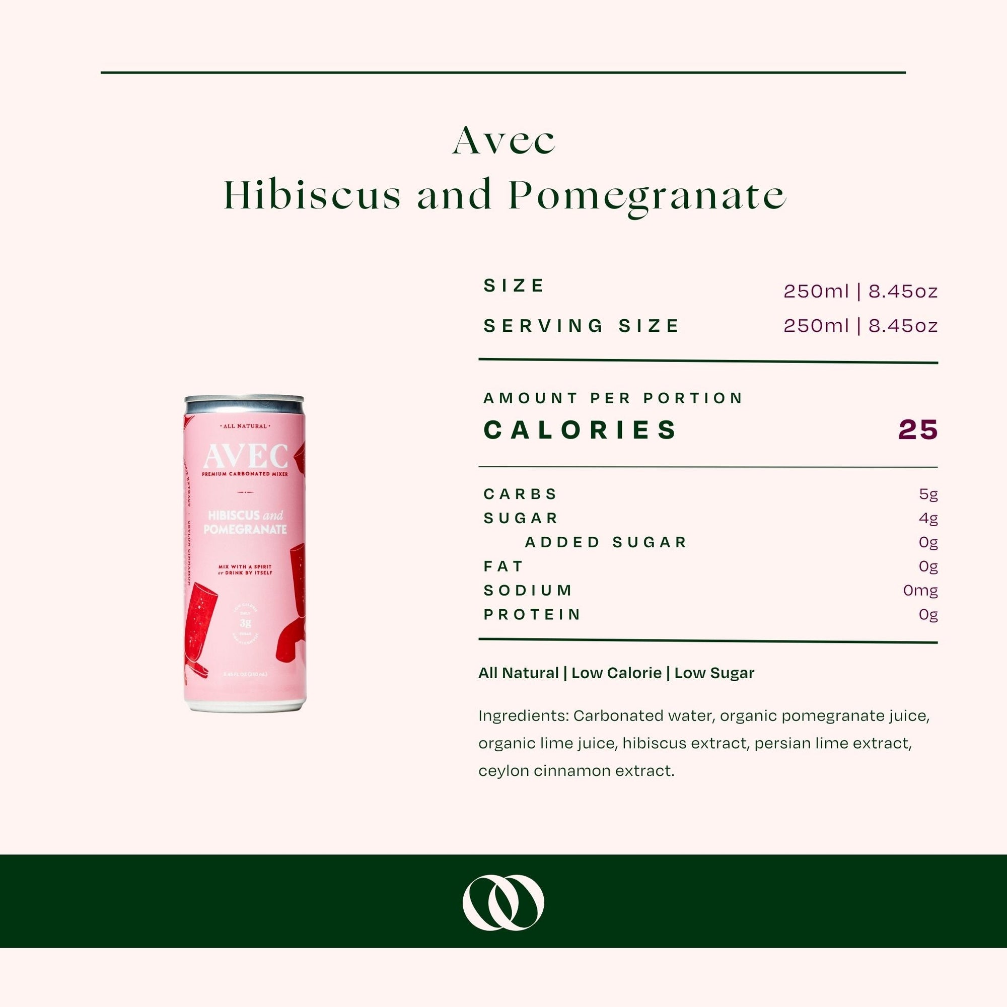 AVEC Hibiscus &amp; Pomegranate Sparkling Beverage (4 pack) - Boisson