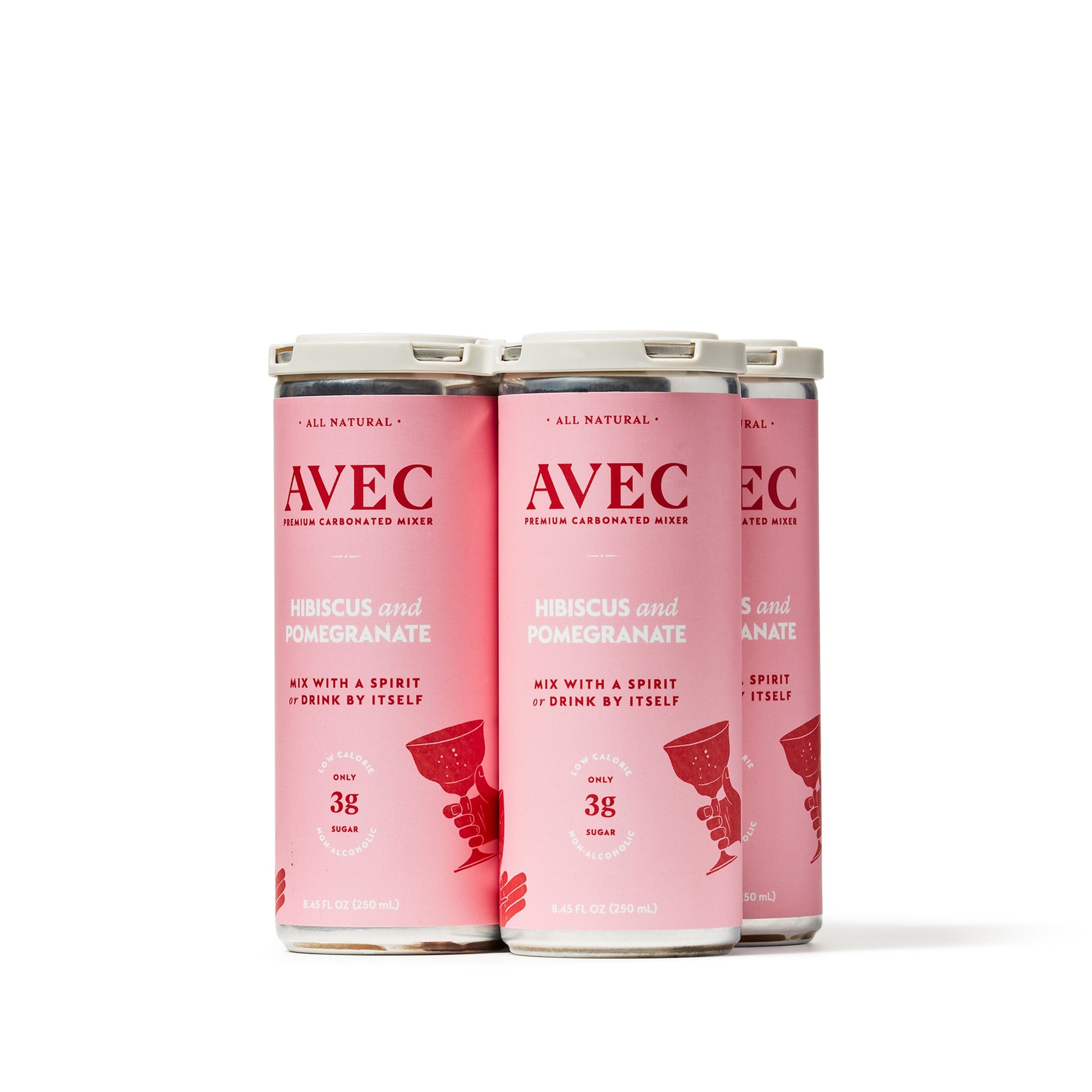 AVEC Hibiscus &amp; Pomegranate Sparkling Beverage (4 pack) - Boisson