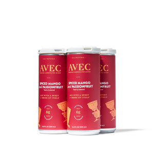 AVEC Spiced Mango & Passionfruit Non-Alcoholic Sparkling Beverage (4 pack)