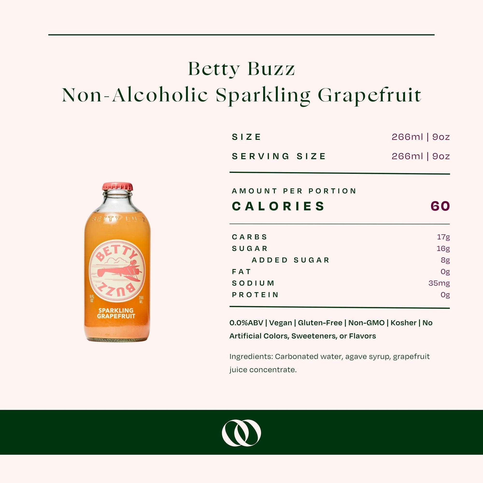 Betty Buzz Non-Alcoholic Sparkling Grapefruit (4 pack) - Boisson