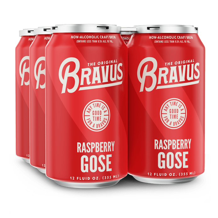 Bravus Brewing - Raspberry Gose Non-Alcoholic Beer 6-pack - Boisson