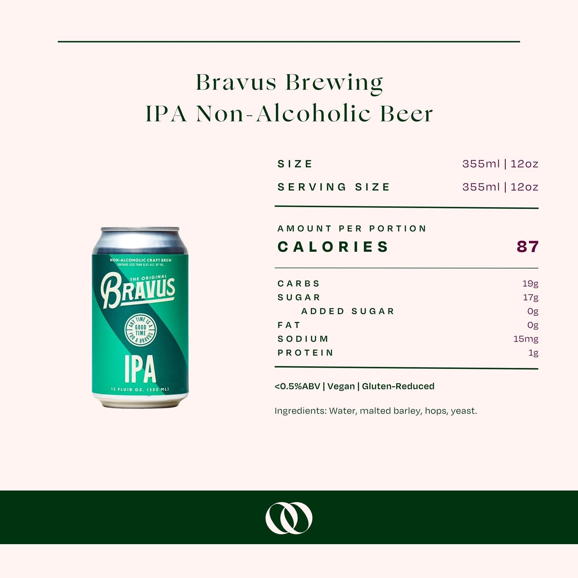Bravus Brewing - West Coast IPA Non-Alcoholic Beer 6-pack - Boisson