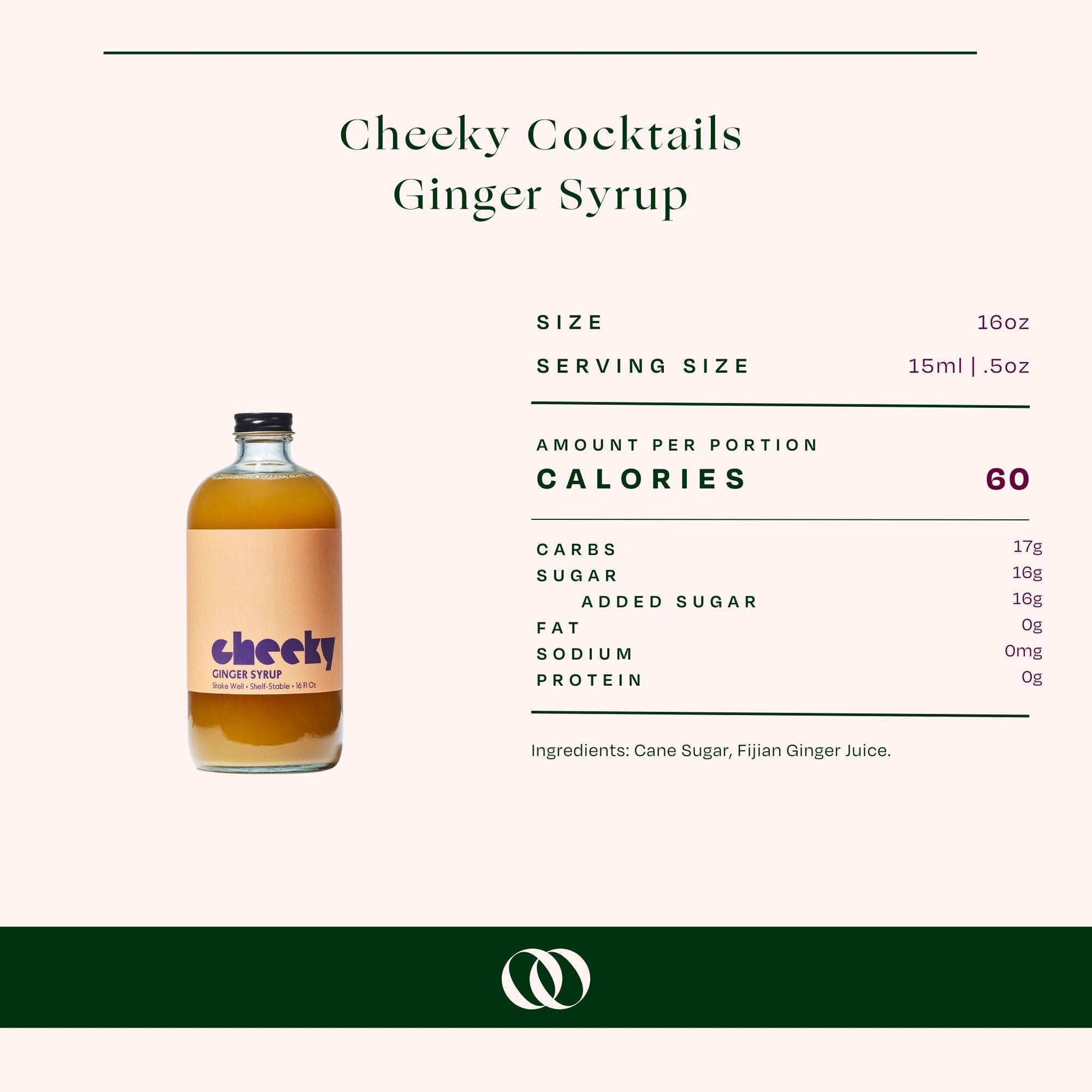 Cheeky Cocktails - Ginger Syrup 16 oz - Boisson