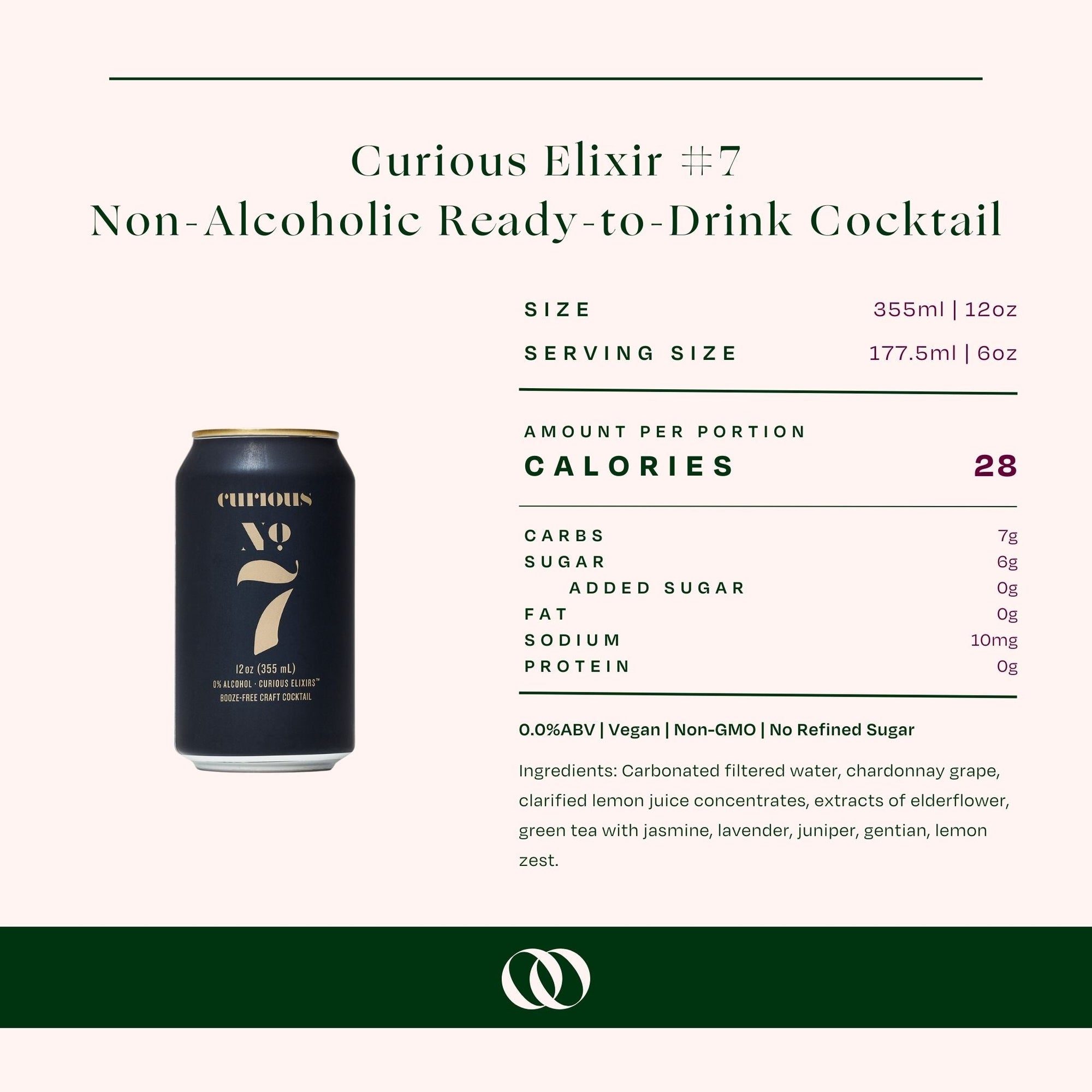 Curious Elixir #7 - (Limited Release) Non-Alcoholic Ready-to-Drink Cocktail - Can 355ml - Boisson