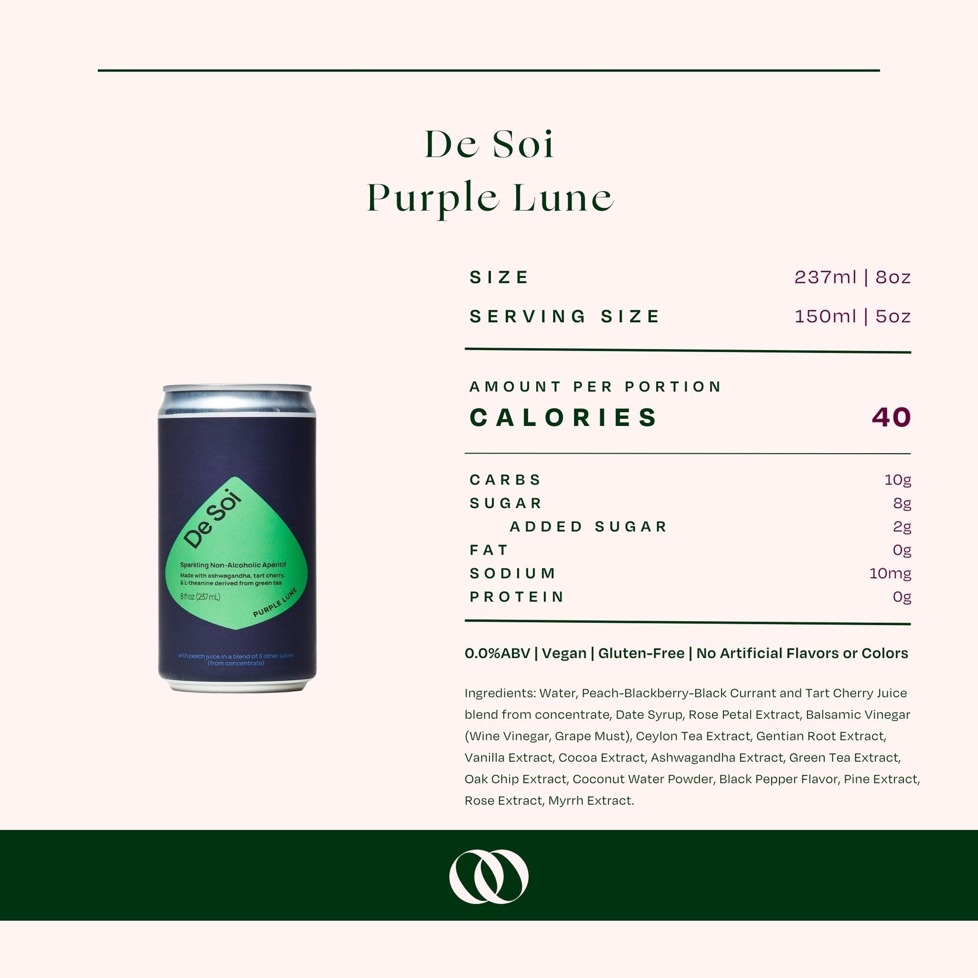 De Soi - Purple Lune Non-Alcoholic Apéritif- Can (4-pack) - Boisson