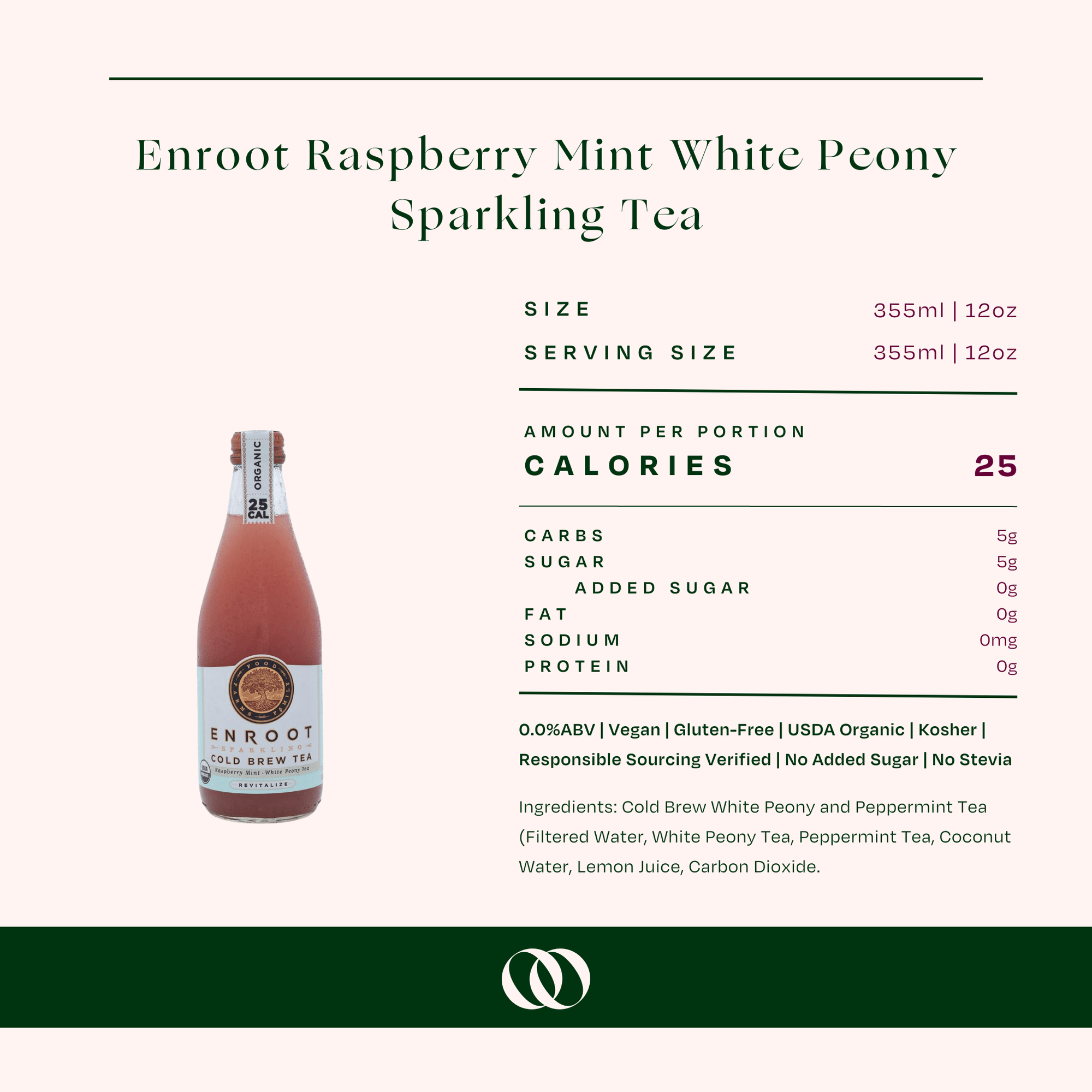 Enroot - Raspberry Mint White Peony - Sparkling Tea - Boisson