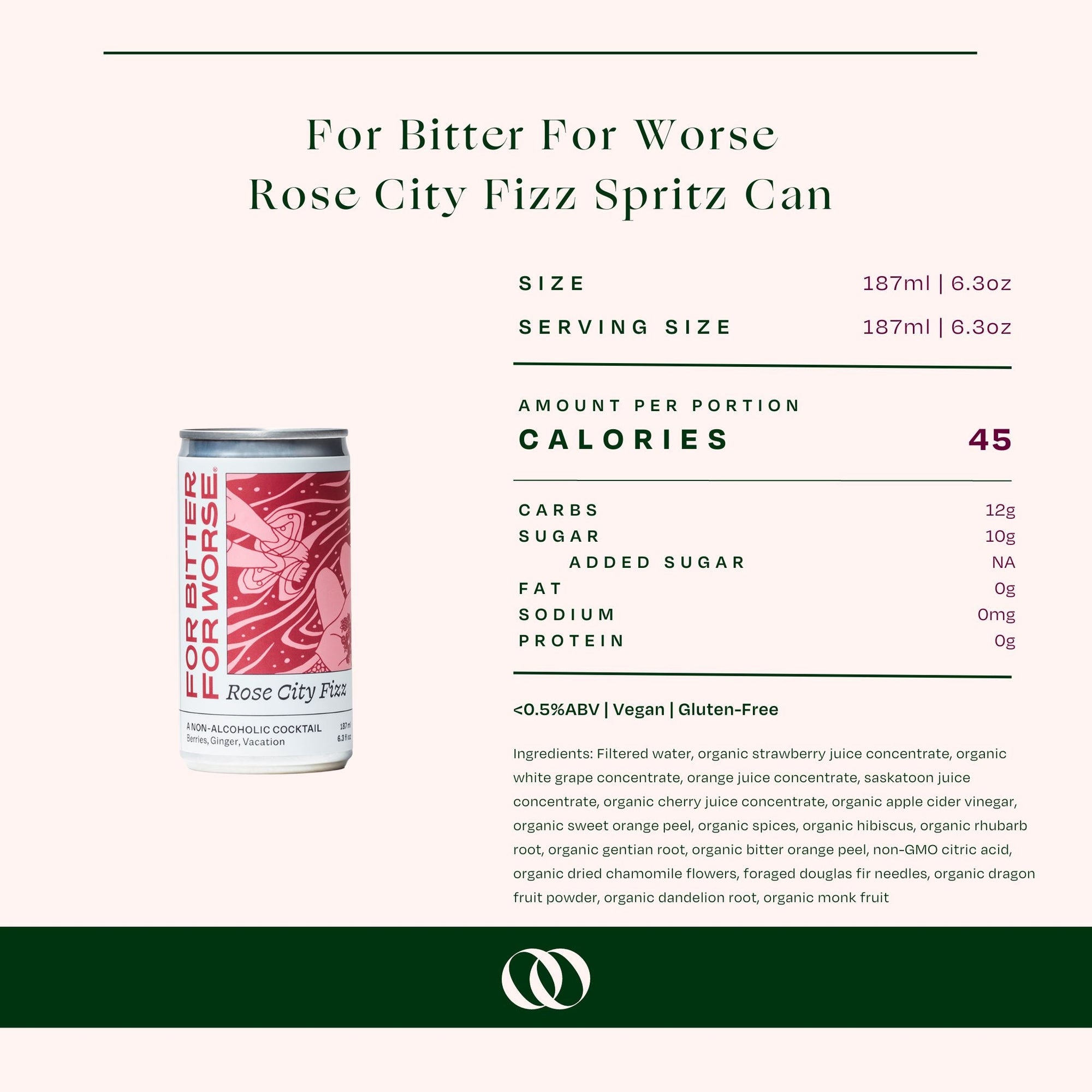 For Bitter For Worse Non-Alcoholic Rose City Fizz (4 pack) - Boisson