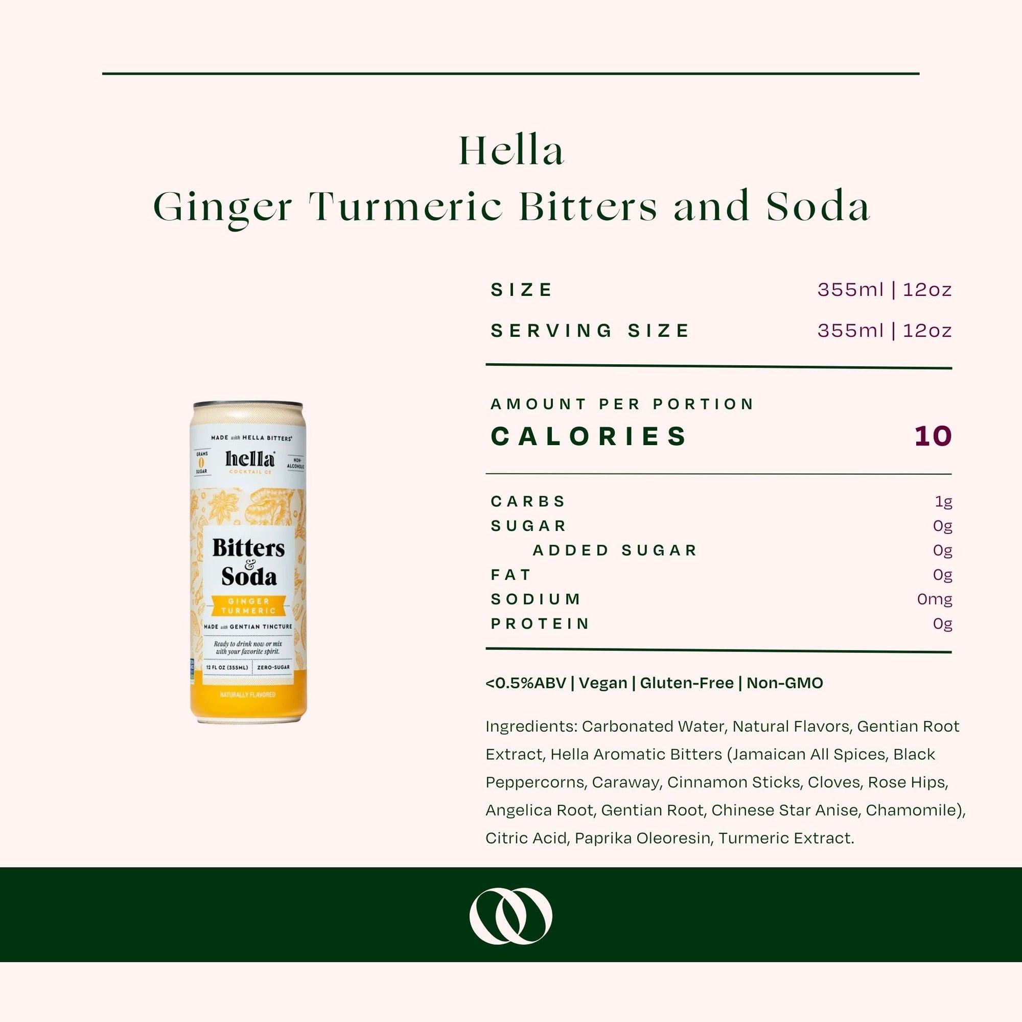 Hella - Ginger Turmeric Bitters &amp; Soda (4 Pack) - Boisson