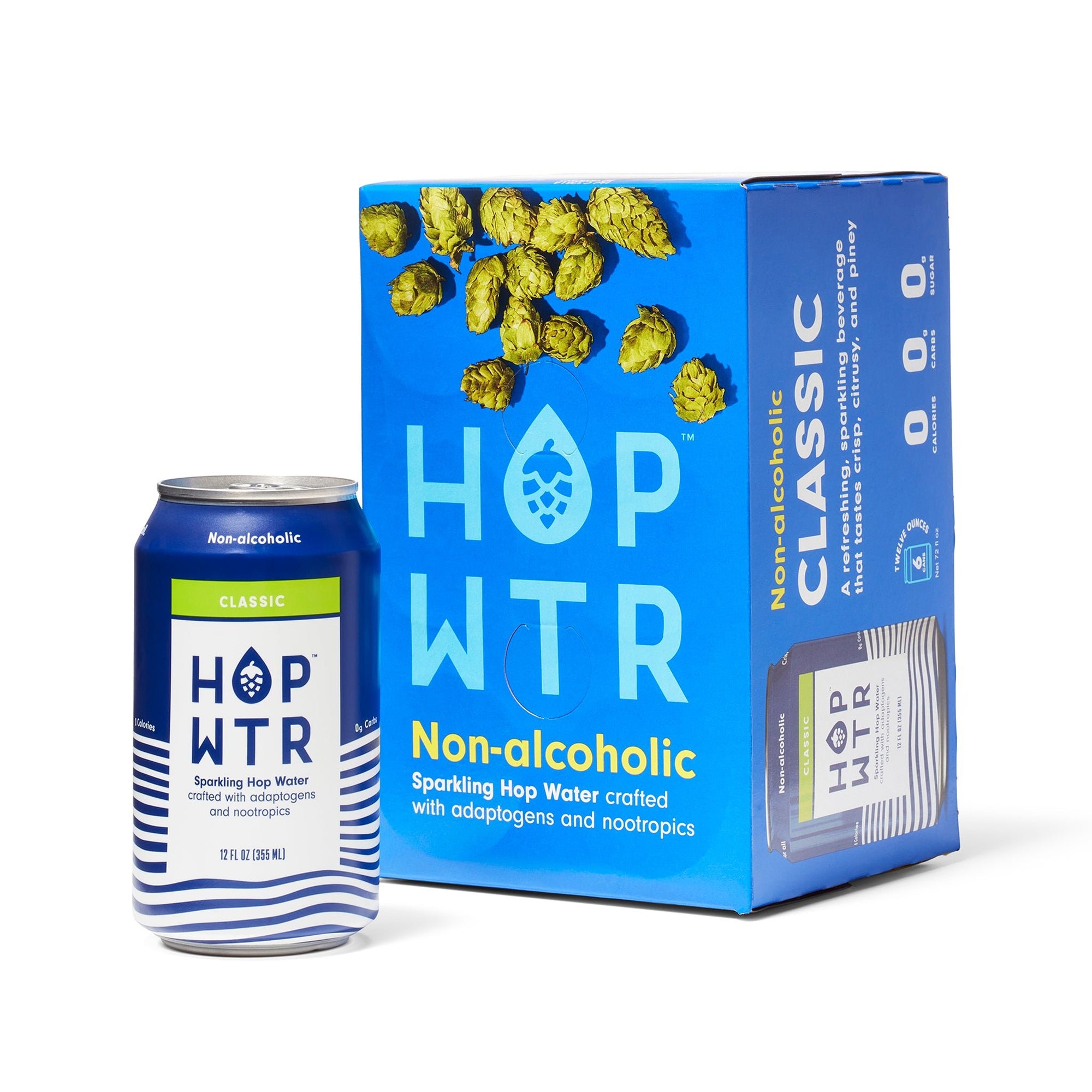 HOP WTR - Classic - Non-Alcoholic Sparkling Hop Water - 6 Pack - Boisson