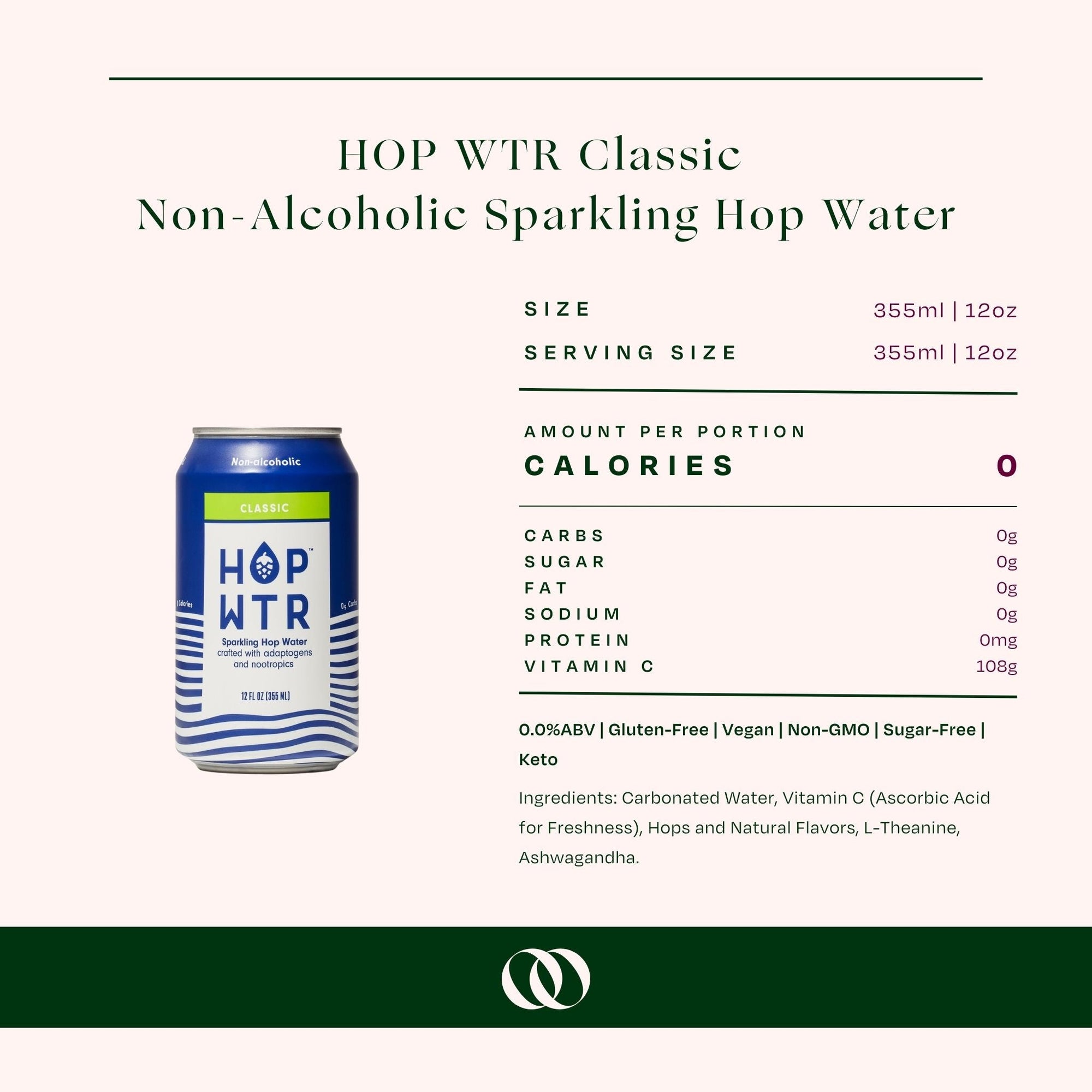 HOP WTR - Classic - Non-Alcoholic Sparkling Hop Water - 6 Pack - Boisson