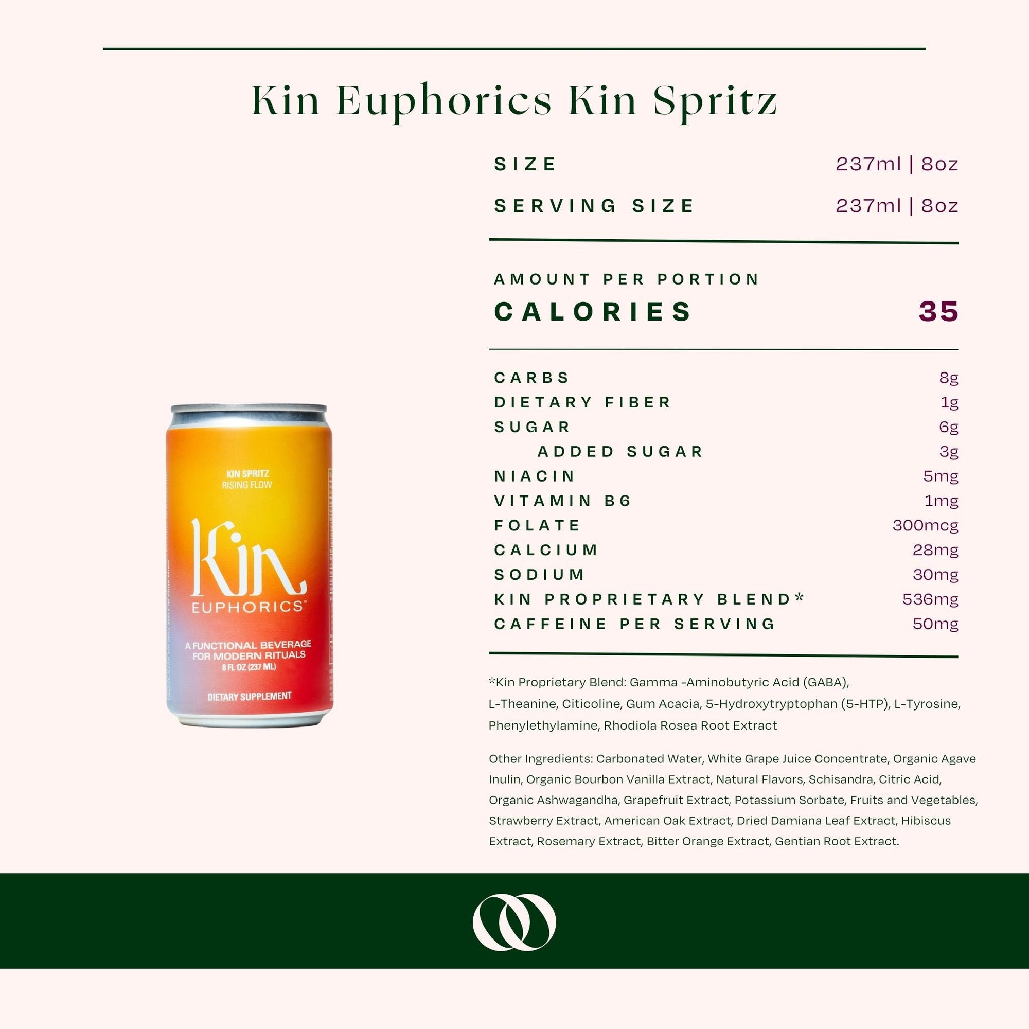 Kin Euphorics - Kin Spritz - Non-Alcoholic Beverage - 4-pack - Boisson