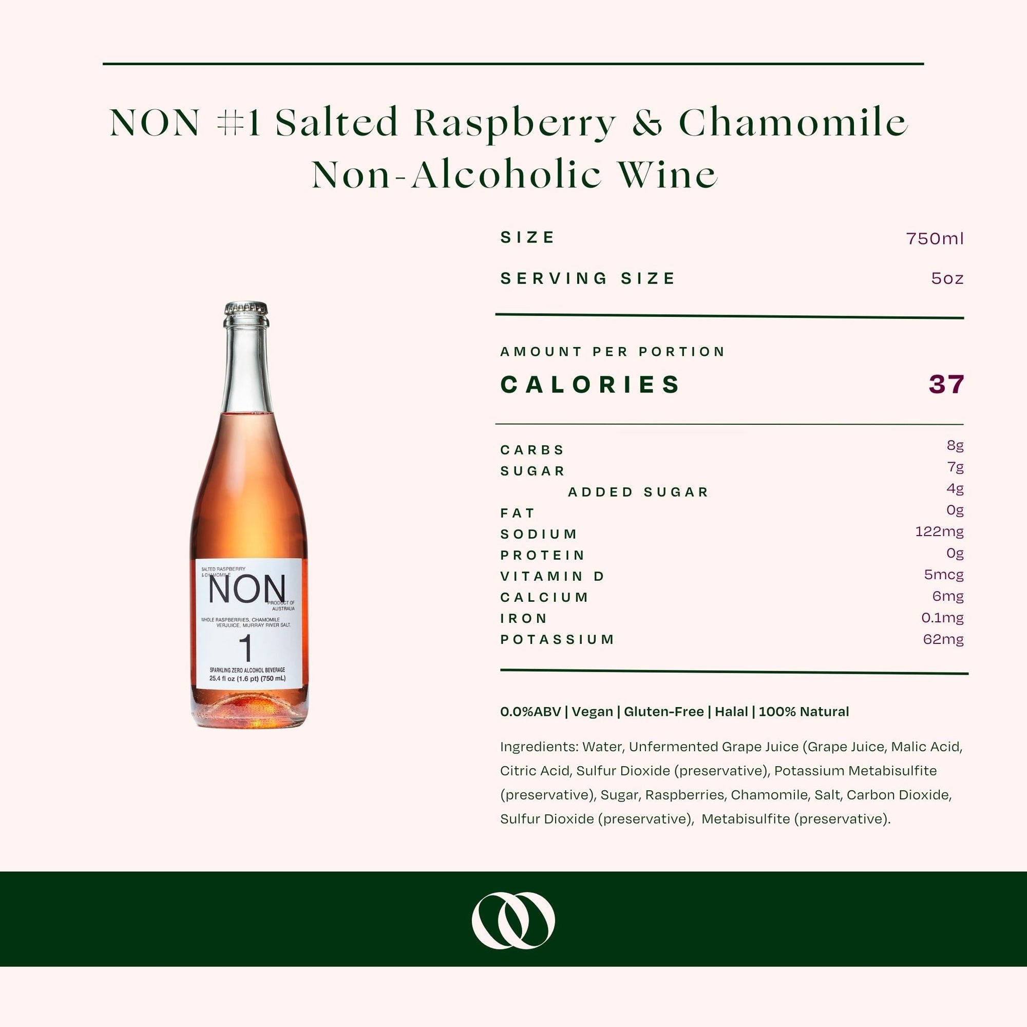 NON - #1 Salted Raspberry + Chamomile - Non-Alcoholic Wine - Boisson