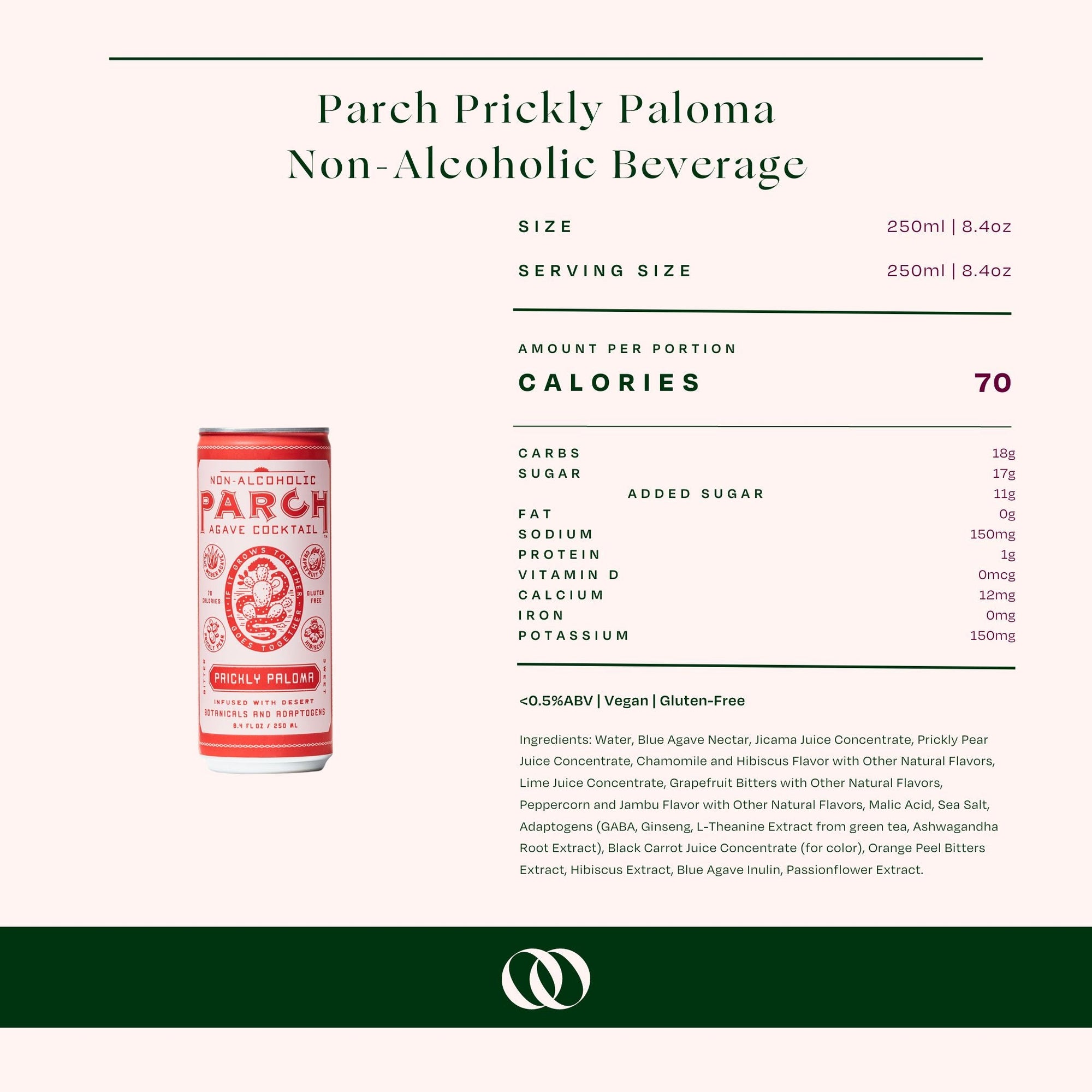 Parch - Prickly Paloma - Non-Alcoholic Beverage - 250 ml 4-pack - Boisson