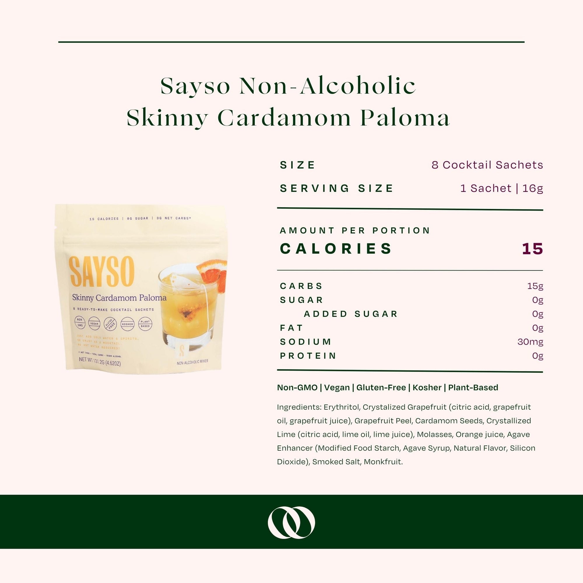 Sayso - Non-Alcoholic Skinny Cardamom Paloma (8ct) - Boisson