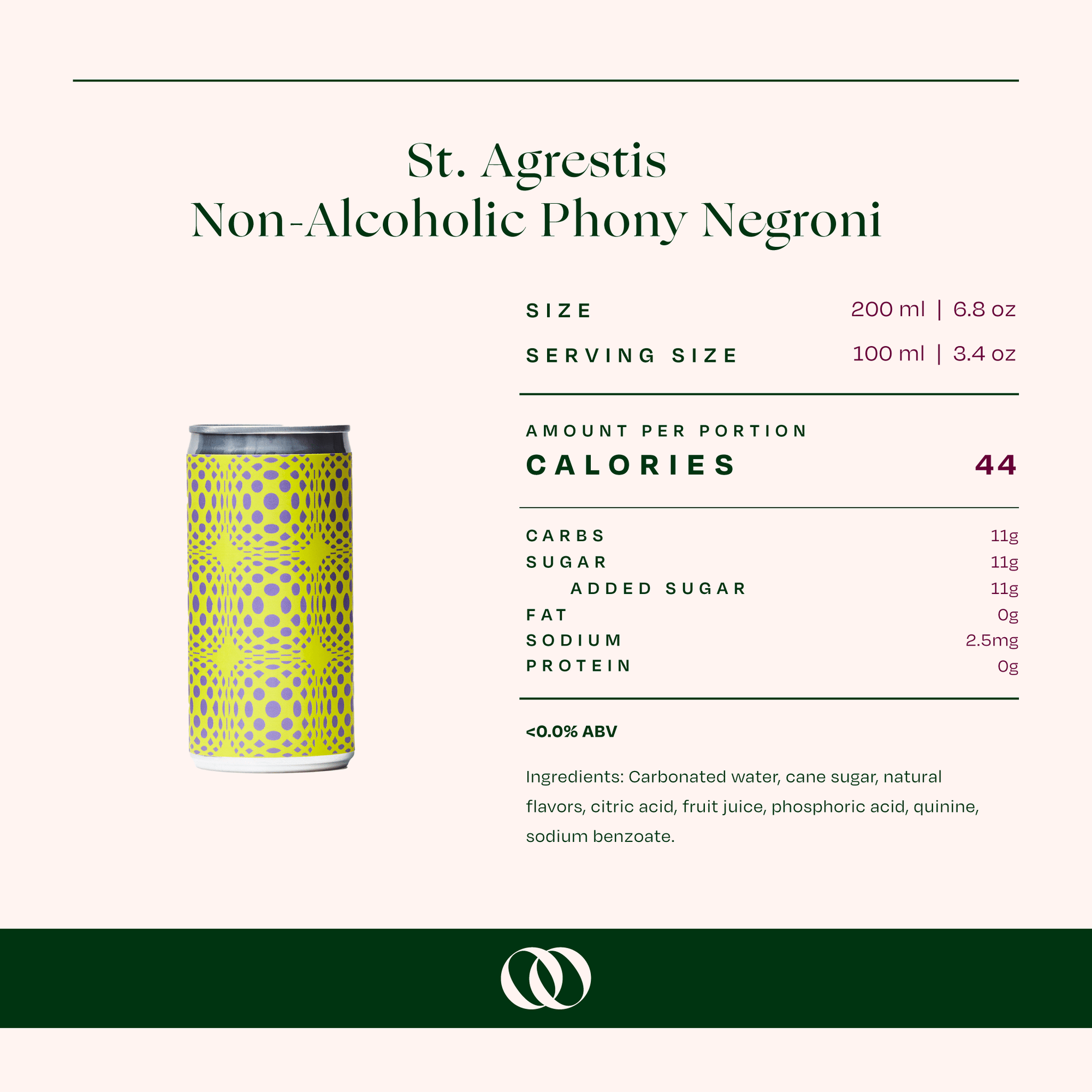 St. Agrestis - Non-Alcoholic Phony Negroni Can - 4-Pack Bundle - Boisson