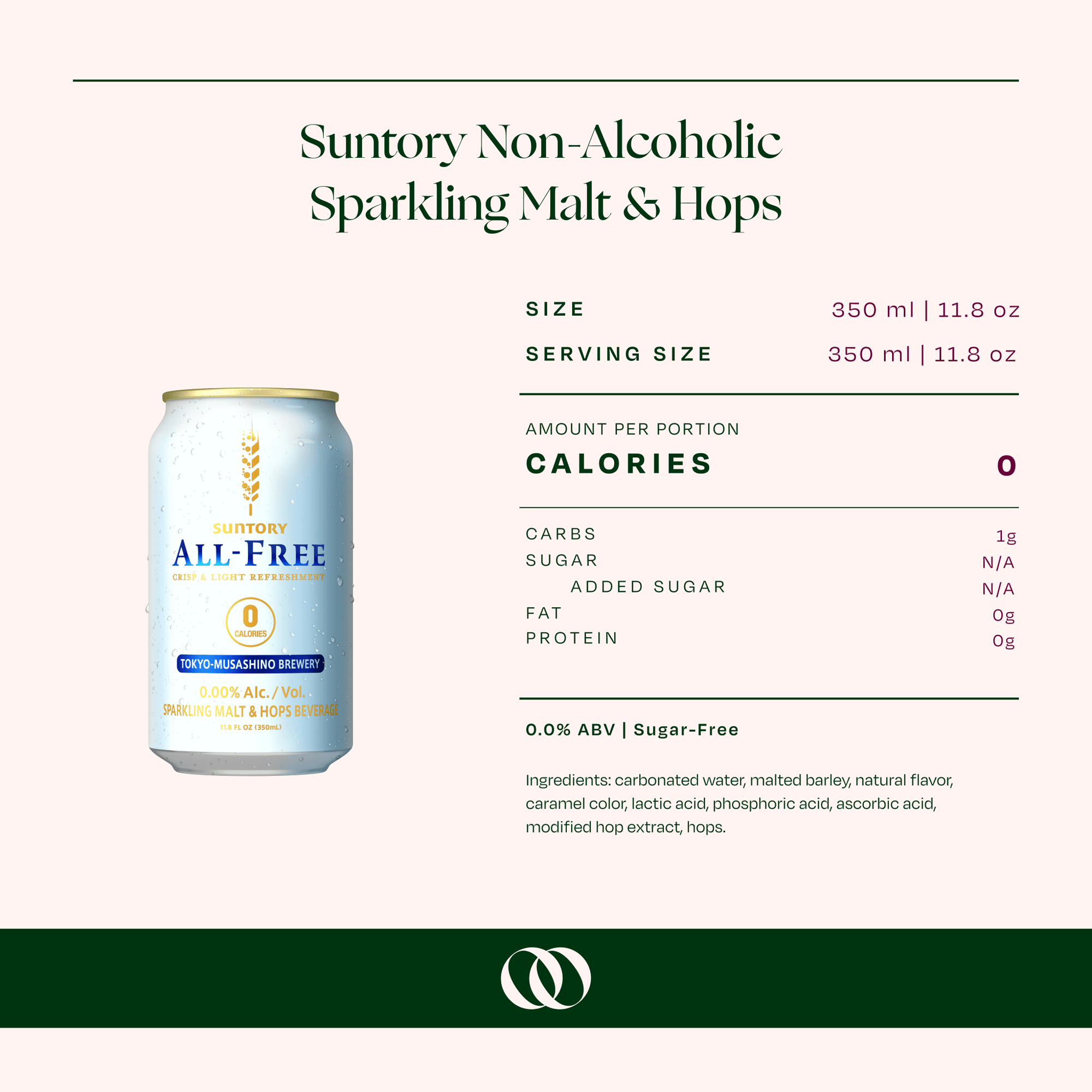 Suntory Non-Alcoholic Sparkling Malt &amp; Hops (6 Pack) - Boisson