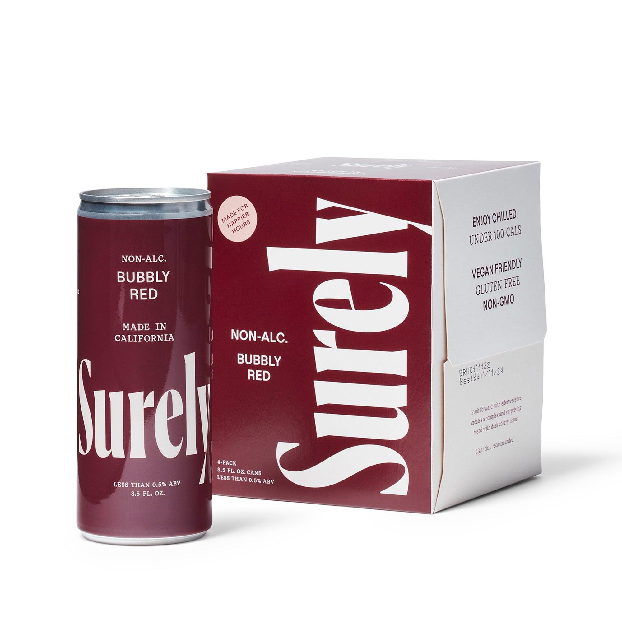 Surely - Non-Alcoholic Bubbly Red Wine 250 ML - 4-pack - Boisson