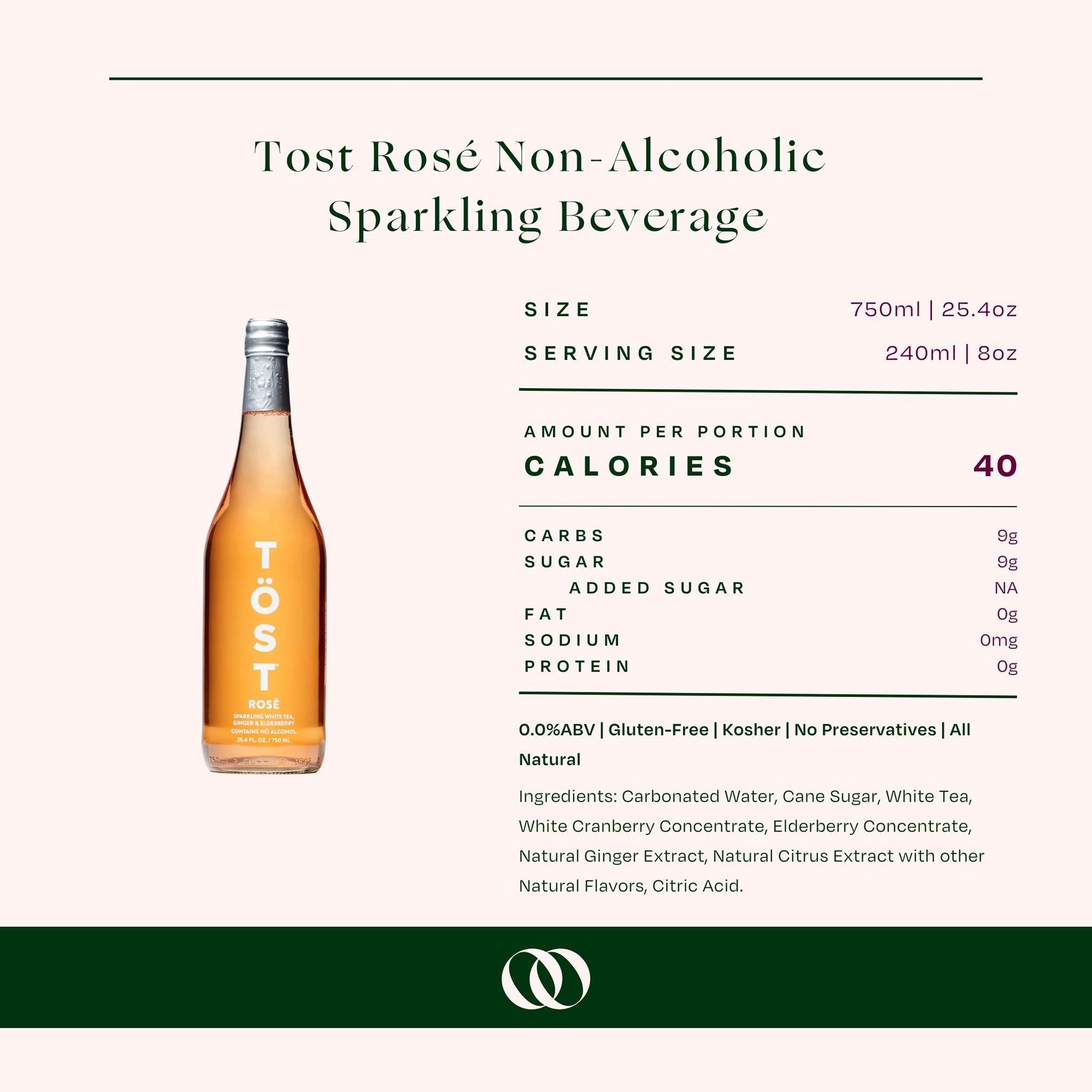 Töst Rosé Non-Alcoholic Sparkling Beverage - Boisson
